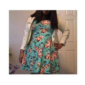 Turquoise skater dress